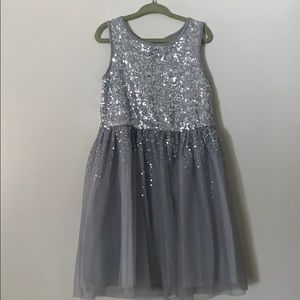 Gap silver sequin dress for girls sz s